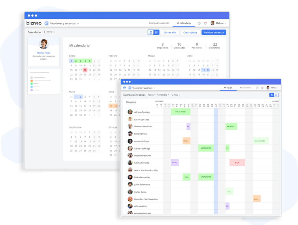 Software de vacaciones para empleados